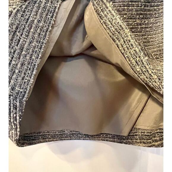 Tabitha Anthropologie Womens Avant Tweed Metallic Pleated Skirt Lined Gray 6 - Picture 5 of 10
